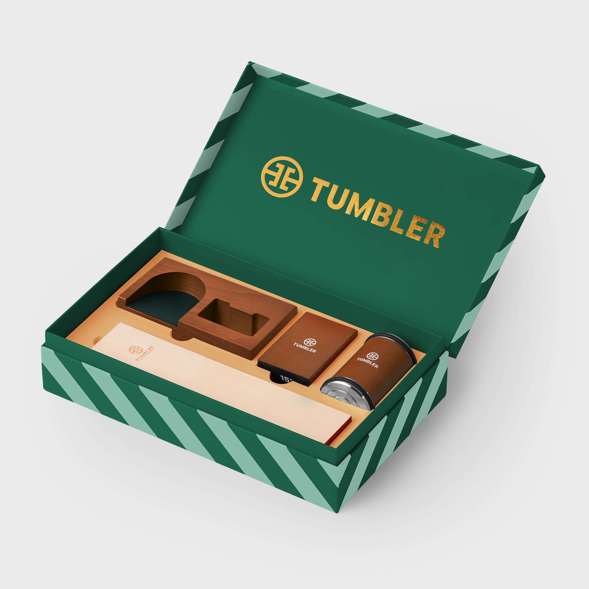 Tumbler Rolling Knife Sharpener Holiday Gift Set Green